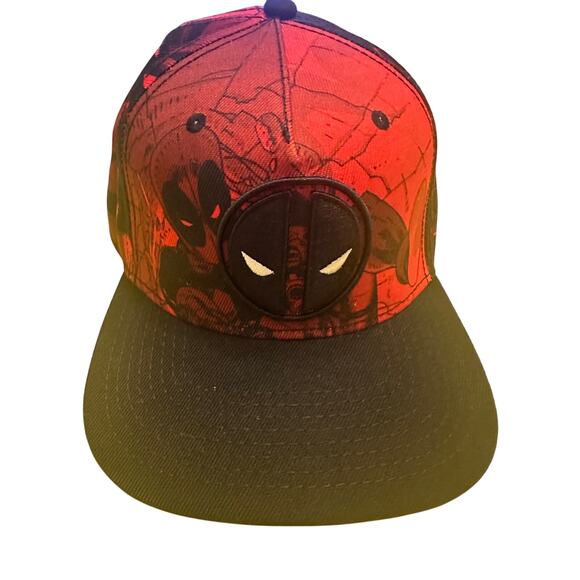 NWOT Marvel Disney Deadpool Red SnapBack Baseball Cap - Picture 1 of 4